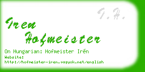 iren hofmeister business card