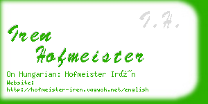 iren hofmeister business card